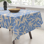 Blue Tropical Leaves Resort  Tablecloth Gallery Image 3