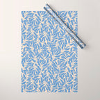 Blue Tropical Leaves Resort  Wrapping Paper Gallery Image 1