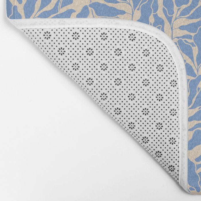 Blue Tropical Leaves Resort  Bath Mat Gallery Image 2