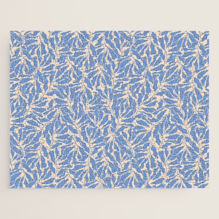 Blue Tropical Leaves Resort  Jigsaw Puzzle Gallery Image 1