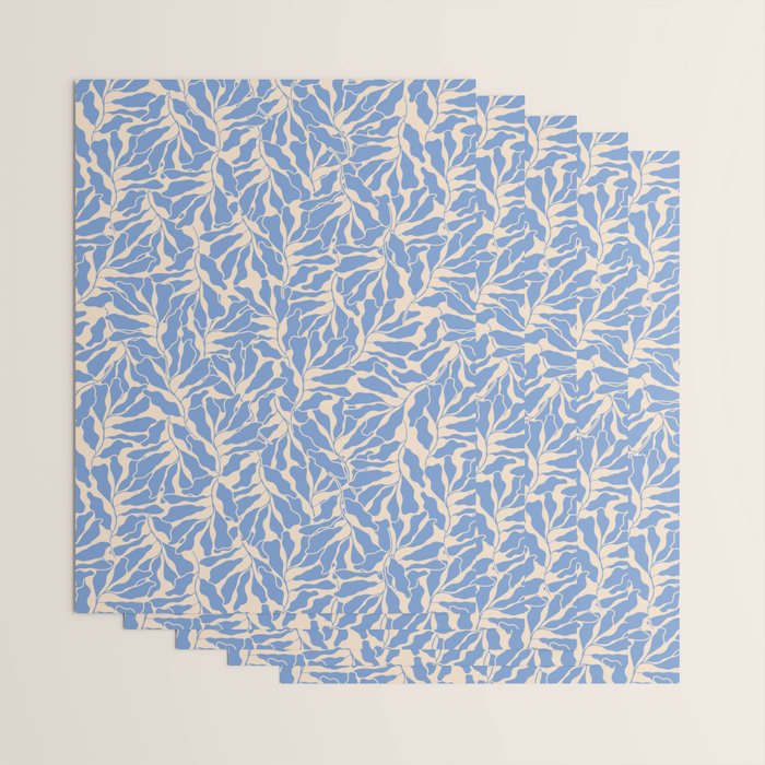 Blue Tropical Leaves Resort  Wrapping Paper Gallery Image 3