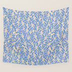 Blue Tropical Leaves Resort  Wall Tapestry Gallery Image 4