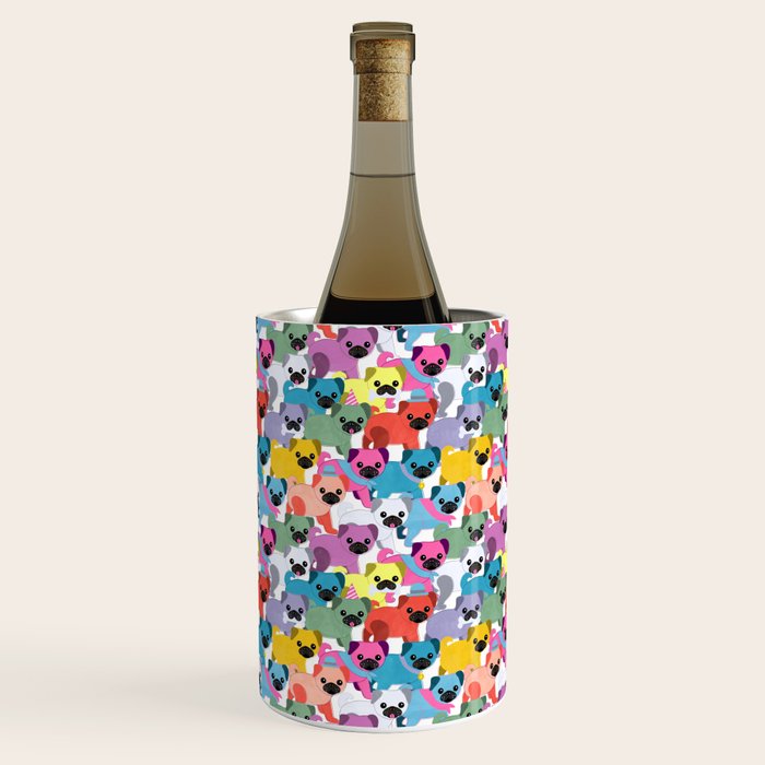 Colored Pugs Pattern - no1 Wine Chiller Gallery Image 3