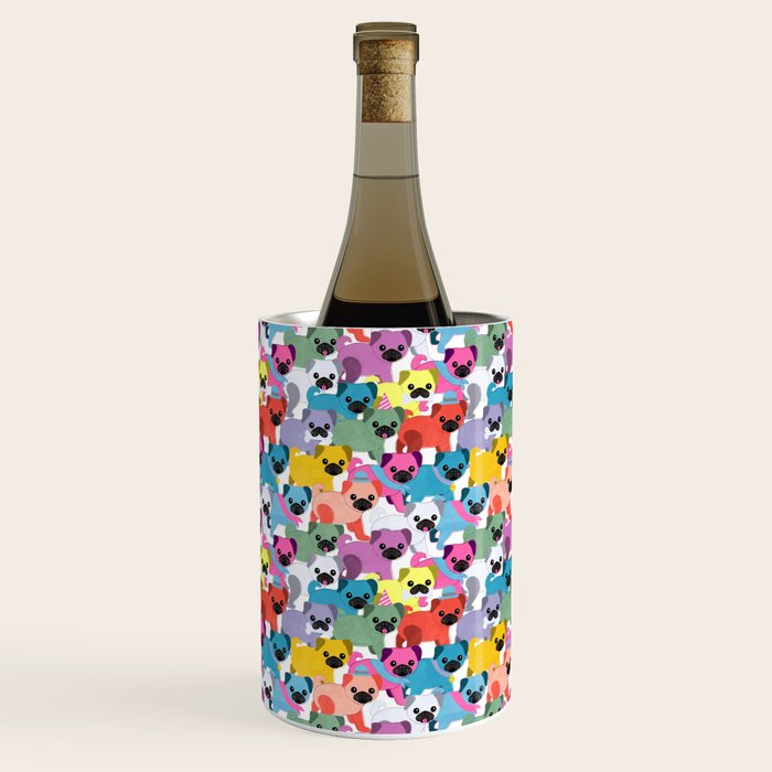 Colored Pugs Pattern - no1 Wine Chiller Gallery Image 2