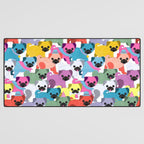 Colored Pugs Pattern - no1 Desk Mat Gallery Image 3