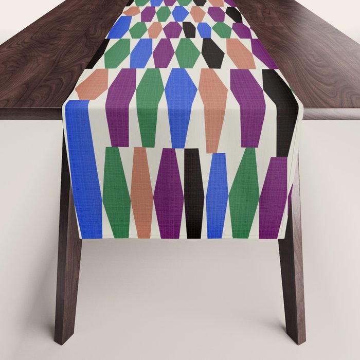 Playful Modern Geometric Shapes Table Runner Gallery Image 1