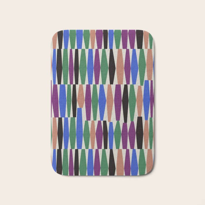 Playful Modern Geometric Shapes Bath Mat Gallery Image 1