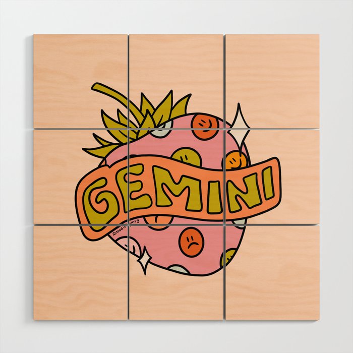 Gemini Strawberry Wood Wall Art Gallery Image 1