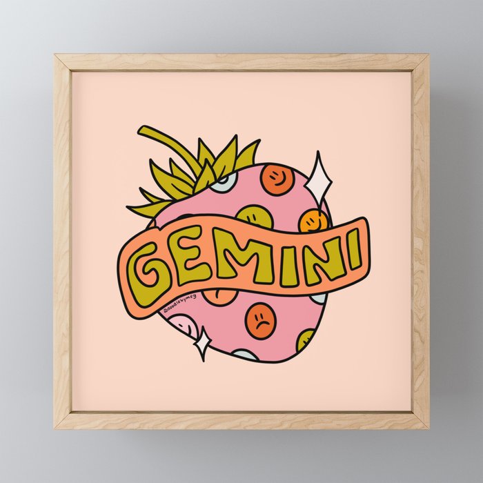 Gemini Strawberry Mini Art Print Gallery Image 1