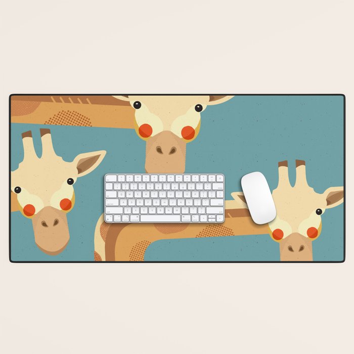 Giraffe, Animal Portrait Desk Mat Gallery Image 1