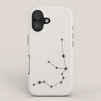 Aquarius Zodiac Star Constellation Line Art White iPhone Case Gallery Image 1