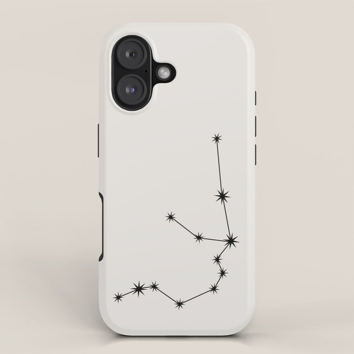 Aquarius Zodiac Star Constellation Line Art White iPhone Case Gallery Image 1