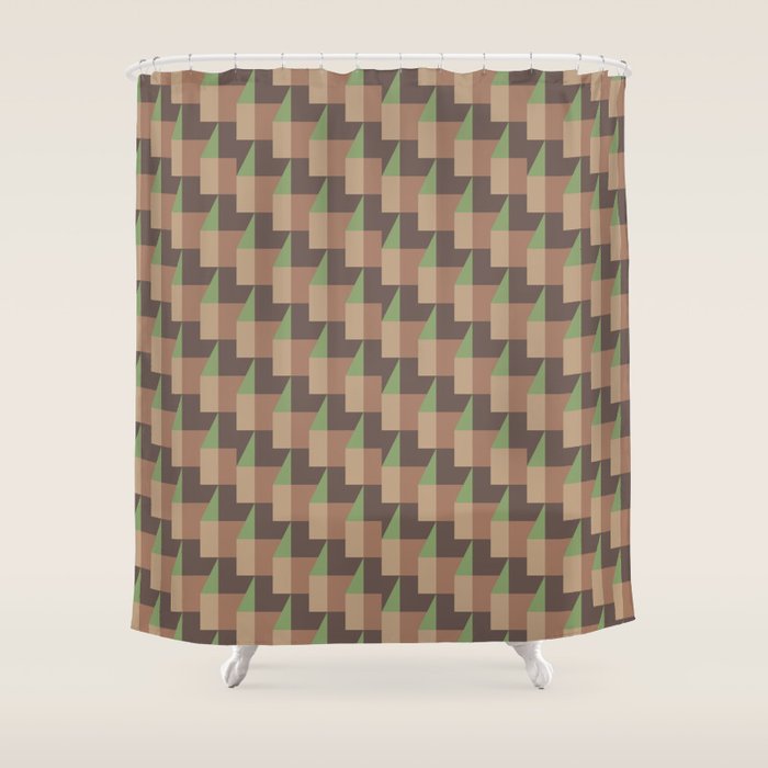 VERANDA CYPRUS MOCHA Inspired by PANTONE 17 1230 Mocha Mousse Shower Curtain Gallery Image 1