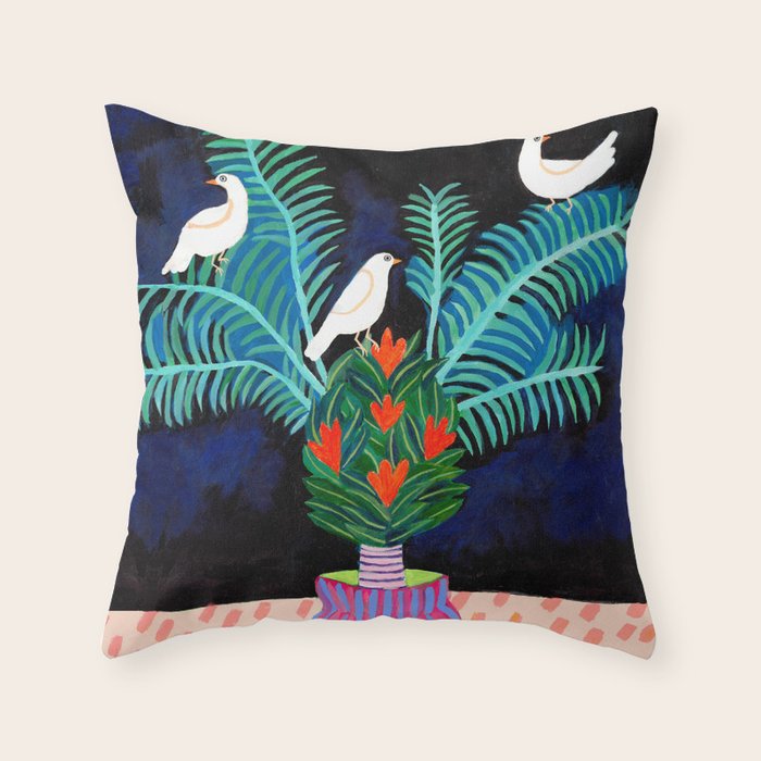 Three Little Birds Throw Pillow Gallery Image 6