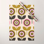 Mid Mod Flowers Wrapping Paper Gallery Image 1
