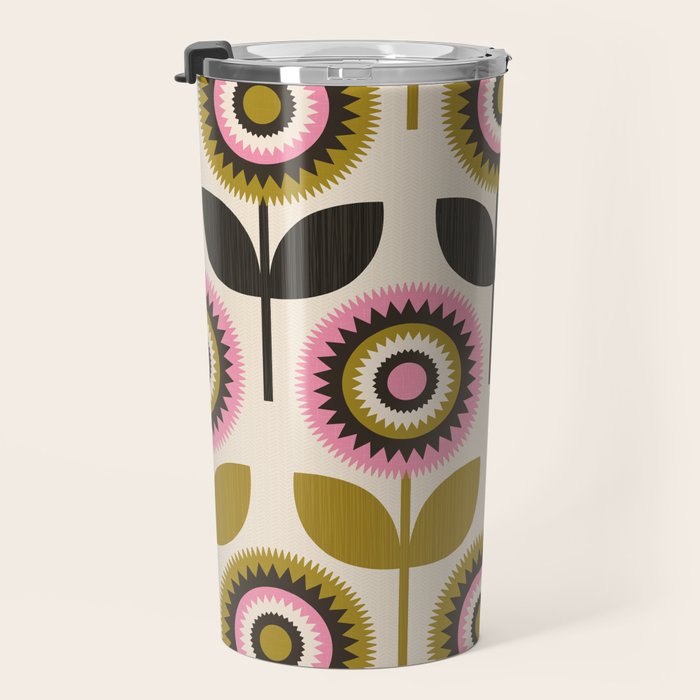 Mid Mod Flowers Travel Mug Gallery Image 3