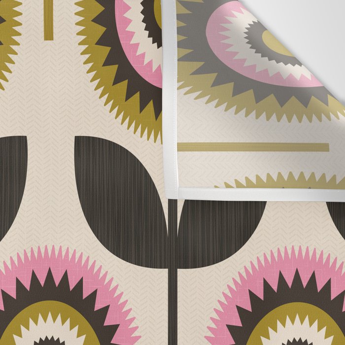 Mid Mod Flowers Wall Tapestry Gallery Image 3