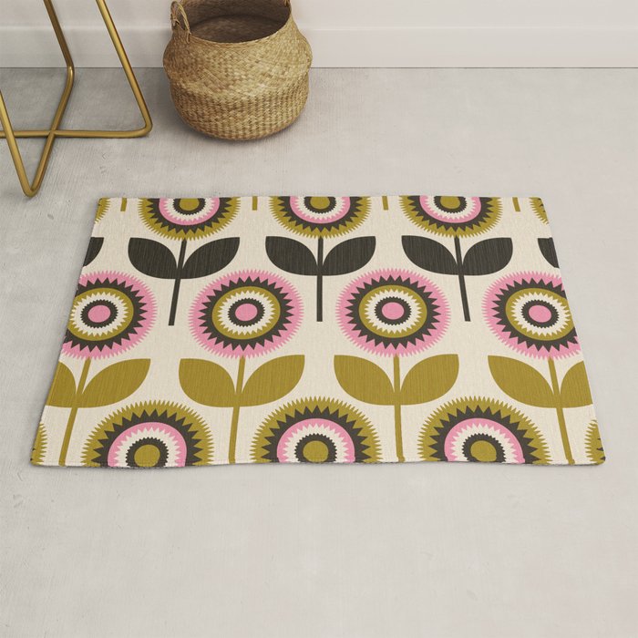 Mid Mod Flowers Rug Gallery Image 1