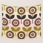 Mid Mod Flowers Wall Tapestry Gallery Image 4