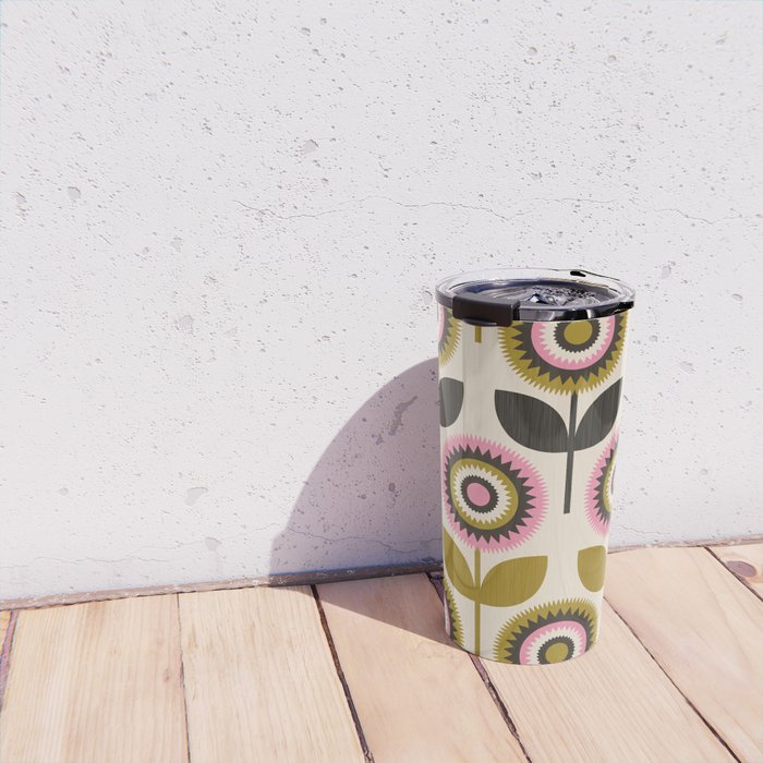 Mid Mod Flowers Travel Mug Gallery Image 4