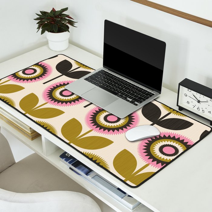 Mid Mod Flowers Desk Mat Gallery Image 2