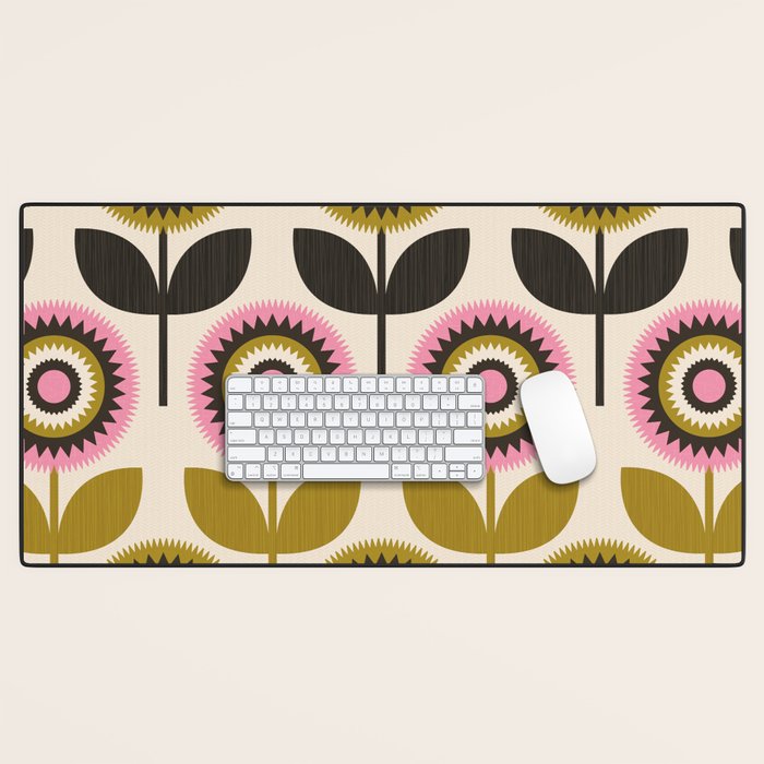 Mid Mod Flowers Desk Mat Gallery Image 1