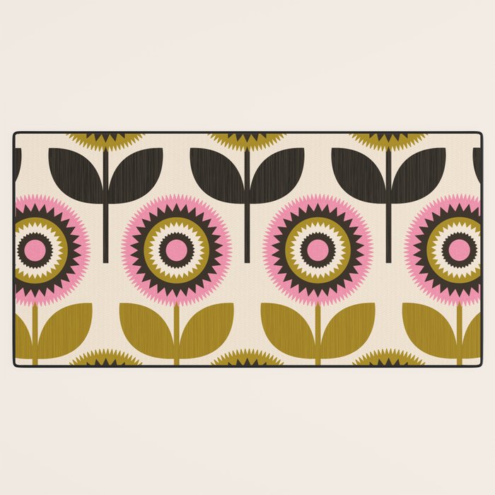 Mid Mod Flowers Desk Mat Gallery Image 3