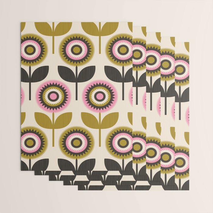 Mid Mod Flowers Wrapping Paper Gallery Image 3