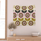 Mid Mod Flowers Wall Tapestry Gallery Image 2