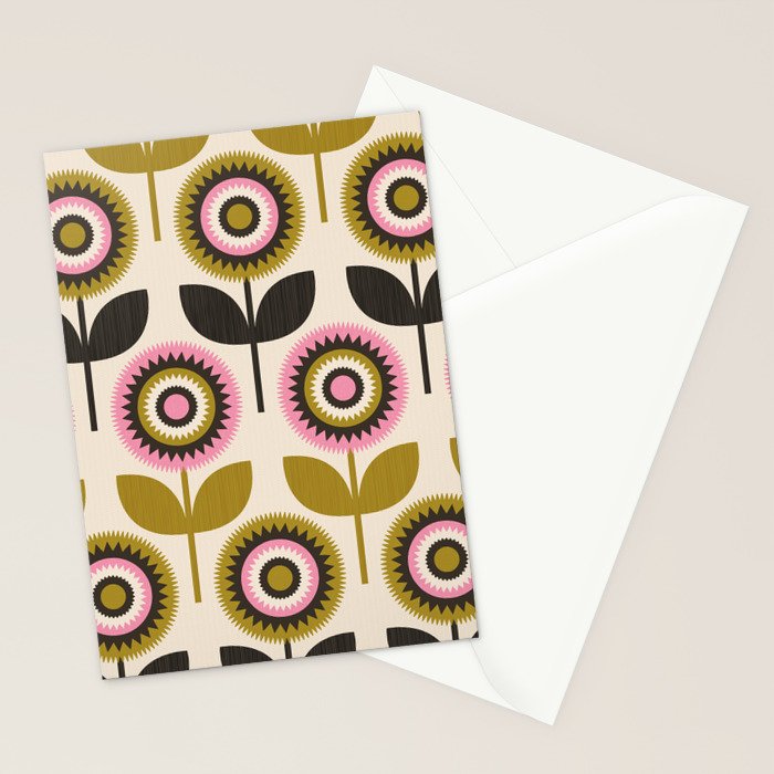 Mid Mod Flowers Stationery Card Gallery Image 2
