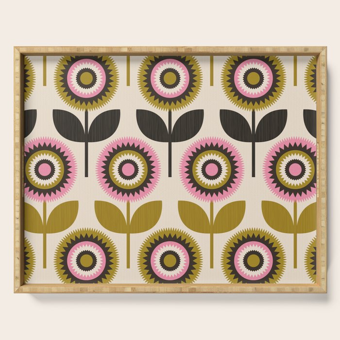 Mid Mod Flowers Serving Tray Gallery Image 1