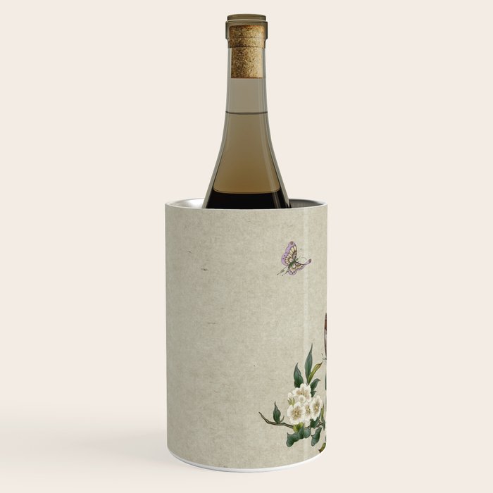 Pear flowers and butterflies type A - Minhwa : Koreafolkpainting Wine Chiller Gallery Image 1