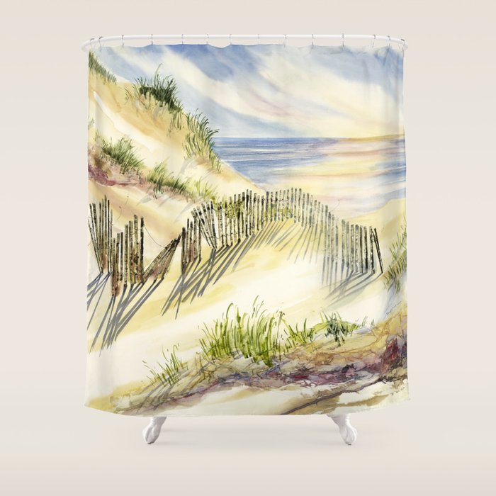 Sand Dune Shadows Along Lake Michigan Shower Curtain Gallery Image 1