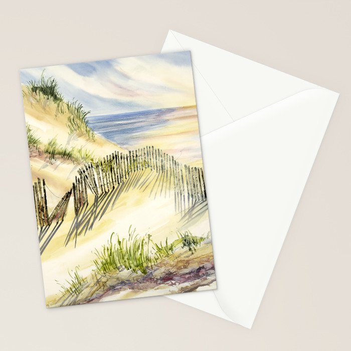 Sand Dune Shadows Along Lake Michigan Stationery Card Gallery Image 2
