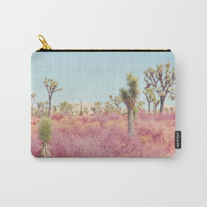 Surreal Pink Desert - Joshua Tree Landscape Photography Carry All Pouch Gallery Image 1