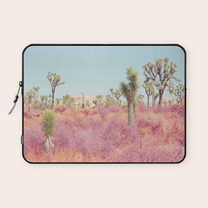 Surreal Pink Desert - Joshua Tree Landscape Photography Laptop Sleeve Gallery Image 1