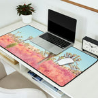 Surreal Pink Desert - Joshua Tree Landscape Photography Desk Mat Gallery Image 2