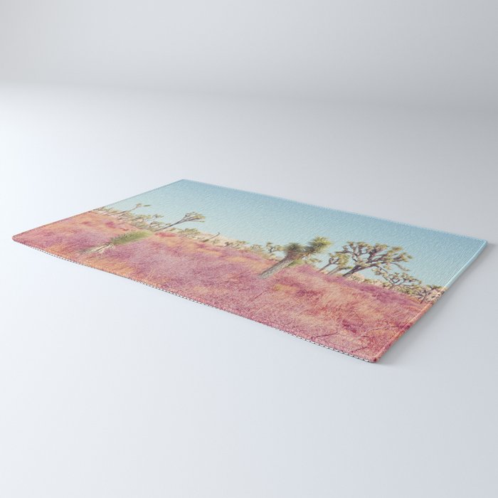 Surreal Pink Desert - Joshua Tree Landscape Photography Rug Gallery Image 3