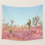 Surreal Pink Desert - Joshua Tree Landscape Photography Wall Tapestry Gallery Image 4