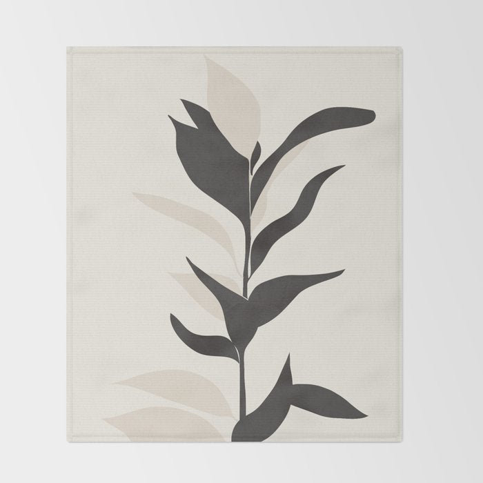 Abstract Minimal Plant Throw Blanket Gallery Image 2