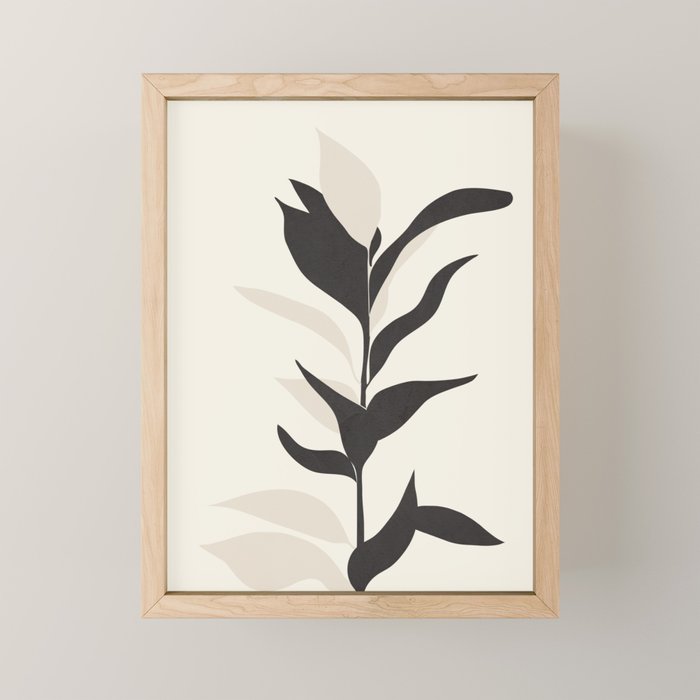 Abstract Minimal Plant Mini Art Print Gallery Image 1