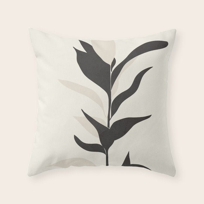Abstract Minimal Plant Throw Pillow Gallery Image 6