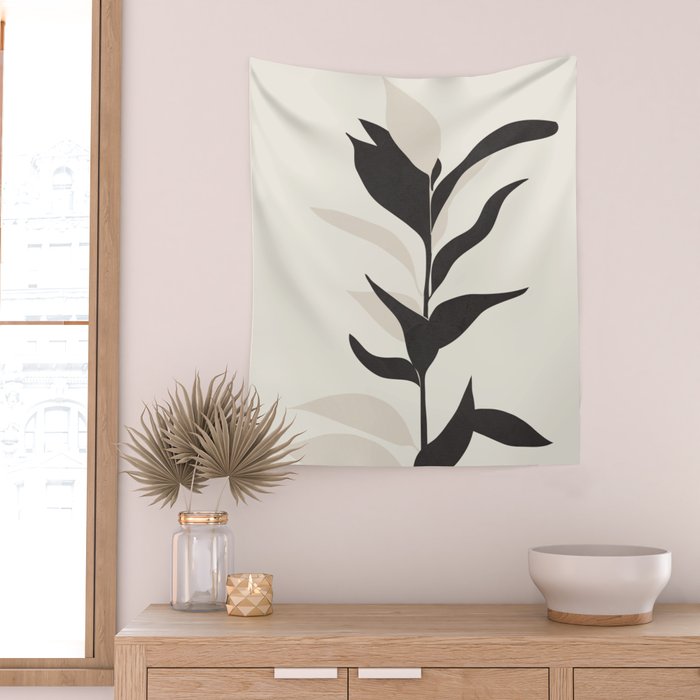Abstract Minimal Plant Wall Tapestry Gallery Image 2