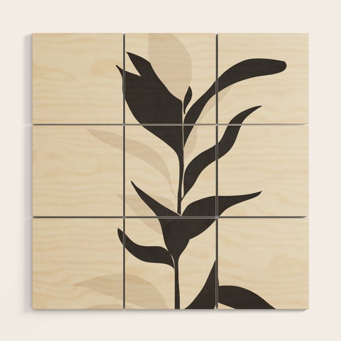 Abstract Minimal Plant Wood Wall Art Gallery Image 1