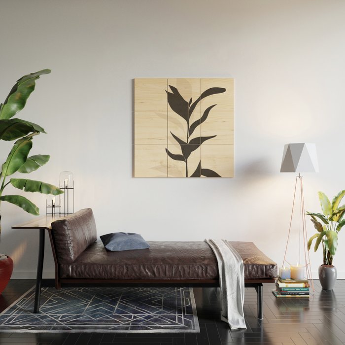 Abstract Minimal Plant Wood Wall Art Gallery Image 2
