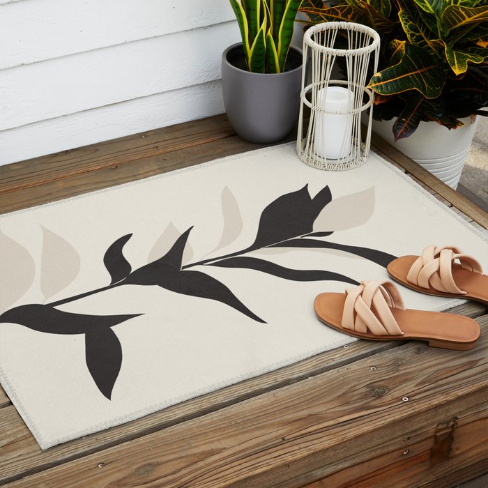 Abstract Minimal Plant Outdoor Rug Gallery Image 2