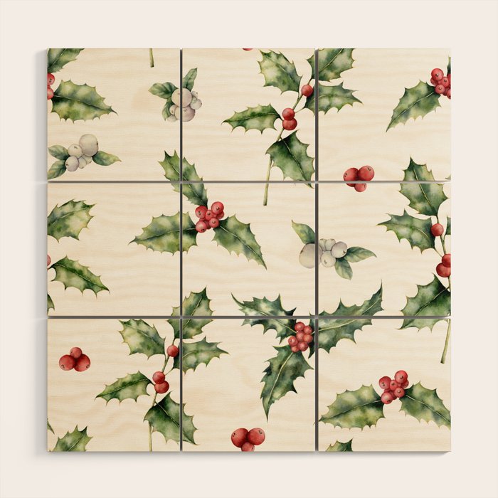 Christmas Holly Wood Wall Art Gallery Image 1