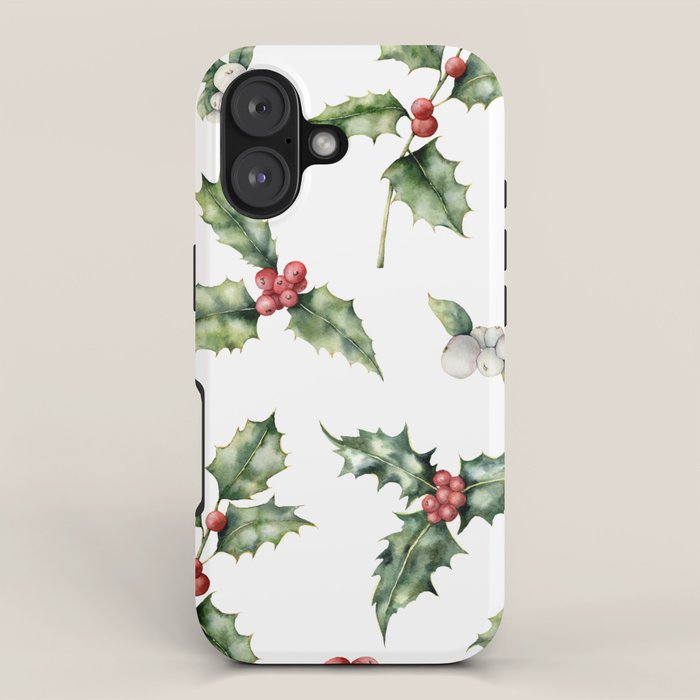 Christmas Holly iPhone Case Gallery Image 1
