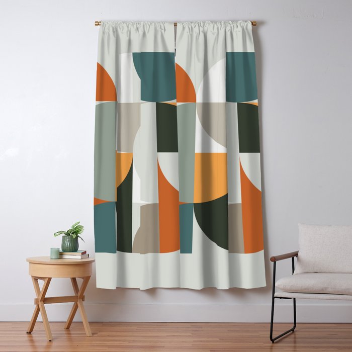 Mid Century Geometric 12 Window Curtain Gallery Image 5
