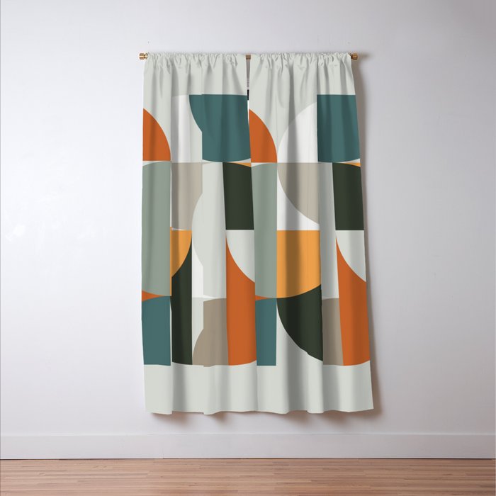 Mid Century Geometric 12 Window Curtain Gallery Image 3